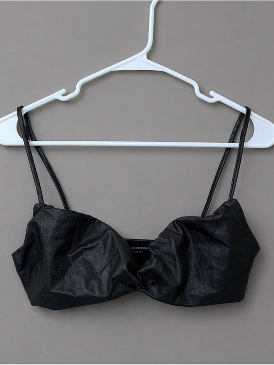 naked wardrobe Other - Naked Wardrobe black faux leather bralette.